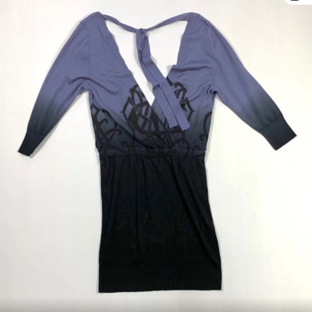 Just Cavalli Blue and Black Gradient Dress